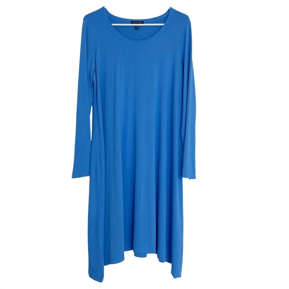 Blue Long Sleeve Swing Dress Eileen Fishet